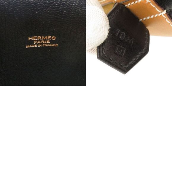 Hermes Macpherson Box Calf Vauchamonie Black Gold Bicolor Gold Hardware □J - Picture 9 of 9